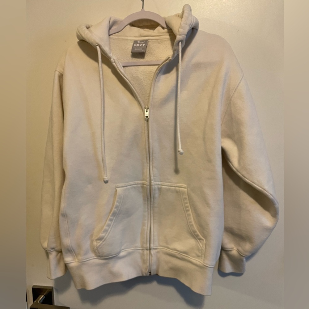 TNA Cozy Fleece Boyfriend Zip Up Hoodie XS